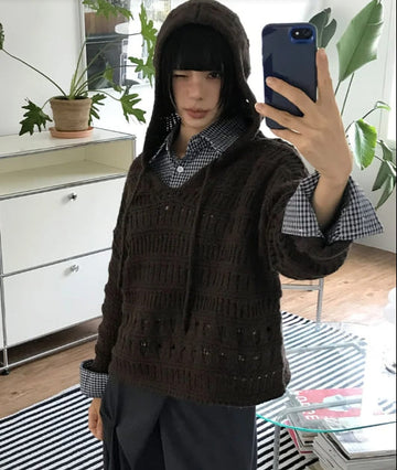 NETTED HOOD KNIT